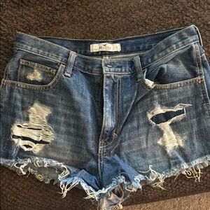 Hollister Blue Distressed Jean Shorts